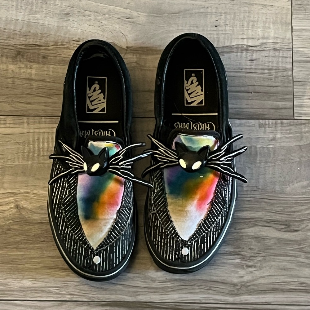 Vans Multicolor Cat Design Slip-Ons